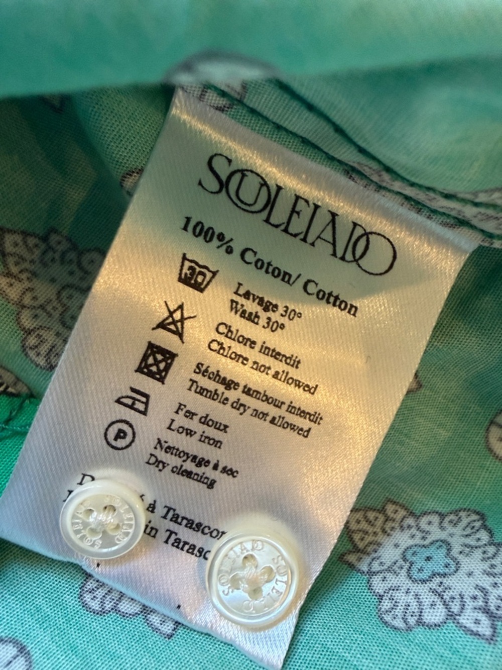 Souleiado girls 100% cotton brand new blouse size 12 youth brand new shirt - Picture 6 of 10